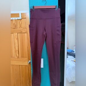 Athleta Altitude Stash Tight in Polartec Leggings - Women’s XS - Wine/Maroon